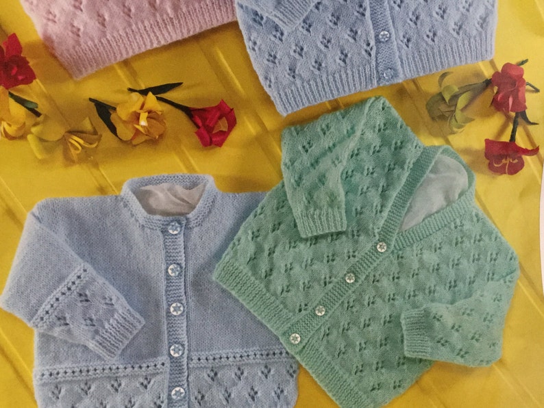 UK/EU SELLER Baby 4Ply pdf Knitting Pattern 4 x cardigans Etsy