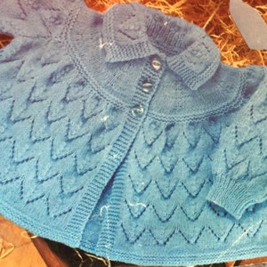 UK/EU SELLER Vintage Pdf Knitting Pattern Matinee Jacket With - Etsy UK