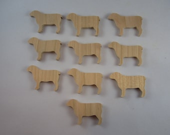 Sheep (10) solid cherrywood,unfinished,craft item
