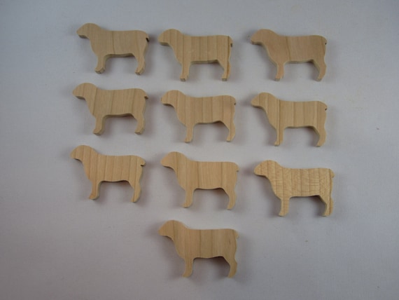 Sheep (10) solid cherrywood,unfinished,craft item