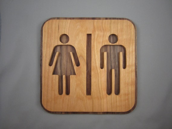 Wooden Sign for Bathroom