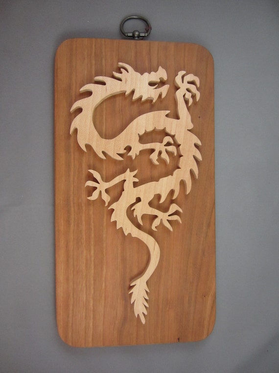 Dragon On A Cherry Plaque