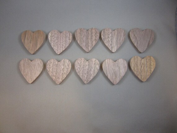 10  2"  Black Walnut Hearts