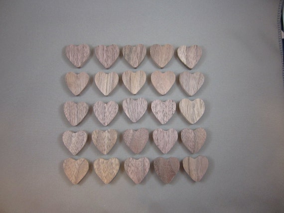 25   1 1/4" Black Walnut Hearts