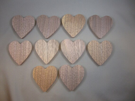 10   2 1/2" Black Walnut Hearts