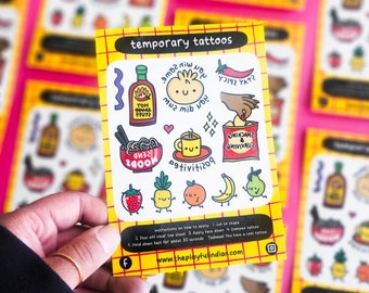 A6 Foods Temporary Tattoo Sheet