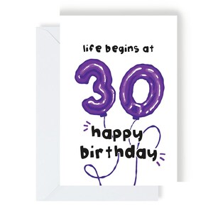 Cartão de aniversário de 30 anos