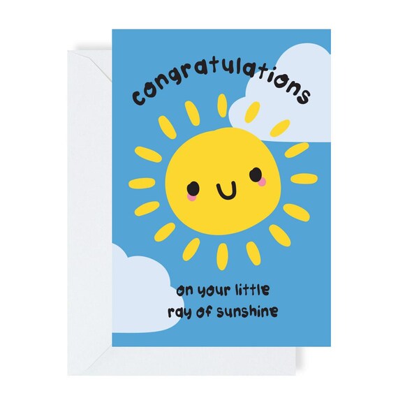 UK Greetings Biglietto di auguri per nascita, con scrittaIt's a Boy, biglietto di congratulazioni per neonato, multicolore