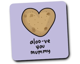 Aloove You Mummy Coaster- Cute, Funny Novelty Gift for Mum's Birthday or Mother's Day