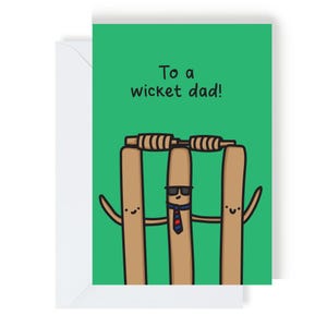 À un papa de guichet - carte d'anniversaire/fête des pères pour papa amoureux du cricket