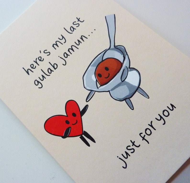 Last Gulab Jamun Greeting Card Funny Indian Food Card Birthday, Anniversary, Valentine's Card image 3