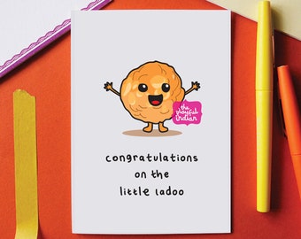 Congratulations On the Little Ladoo Asian / Indian Gender Neutral Baby Greeting Card
