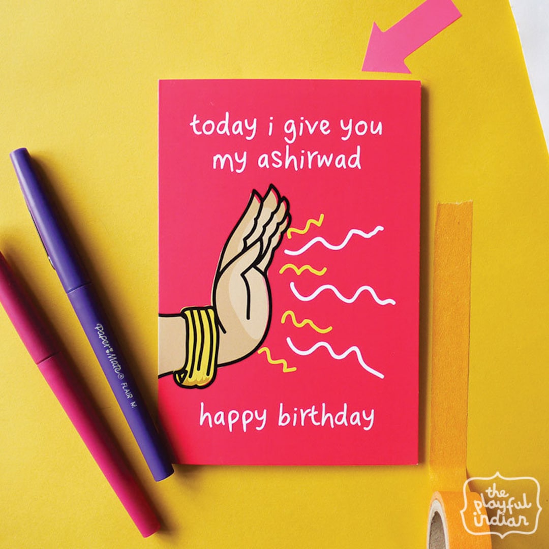 Birthday Ashirward Asian / Indian Happy Birthday Greeting Card - Etsy