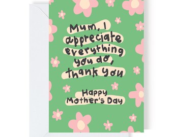 Mum Appreciation Mother's Day Card