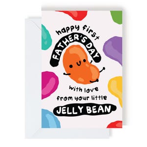 Buon primo giorno del papà dal tuo biglietto Jelly Bean - Biglietto di compleanno/Festa del papà per papà