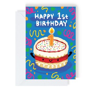 Carte de voeux Joyeux 1er anniversaire pour enfants