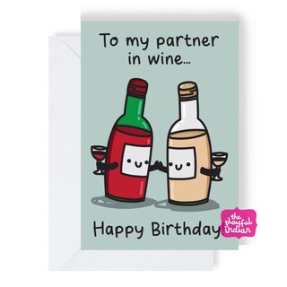 Old English Company Biglietto Di Auguri Divertente Per Amanti Del Vino | FSC, 15x15 Cm, Vuoto All'Interno