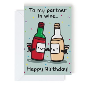 Cartão de aniversário para meu parceiro no vinho
