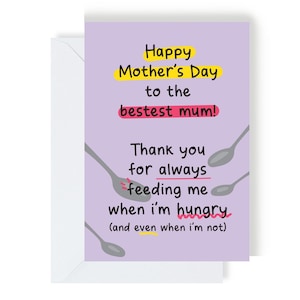 Biglietto d'auguri per mamma che mi nutre sempre