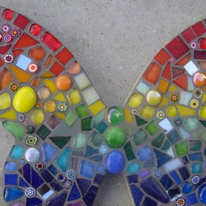 Rainbow, Mosaic Rainbow Butterfly, garden ornament, Mothers Day Gift, yard art, outdoor decor, wall hanging, rainbow, autism, lgbgtqi, image 1