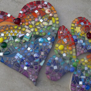 Rainbow, Mosaic Rainbow Butterfly, garden ornament, Mothers Day Gift, yard art, outdoor decor, wall hanging, rainbow, autism, lgbgtqi, image 2