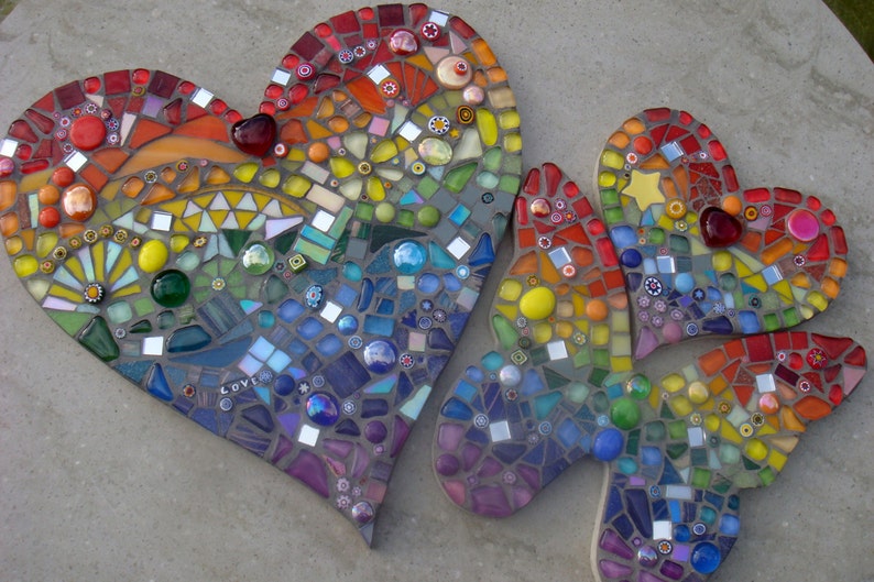 Rainbow, Mosaic Rainbow Butterfly, garden ornament, Mothers Day Gift, yard art, outdoor decor, wall hanging, rainbow, autism, lgbgtqi, image 2