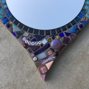 Mosaic Rainbow Heart Mirror Made to order, Gift idea, can be personalised if required, image 2