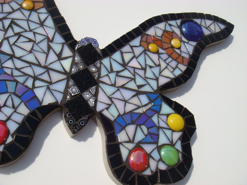 Large Mosaic Butterfly Garden Wall Plaque Hanging Art ...