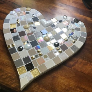 Patchwork Mosaik Herz, benutzerdefinierte Farbe, Indoor Outdoor Decor (29 x 29 cm)