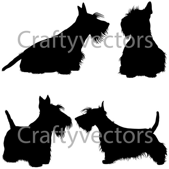 Scottish Terrier Dog SVG Silhouettes | Etsy