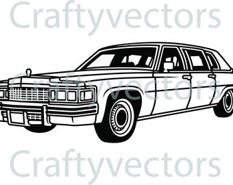 Cadillac Fleetwood Limousine 1977 Vector SVG file