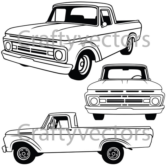 Ford F100 1962 Vector Etsy