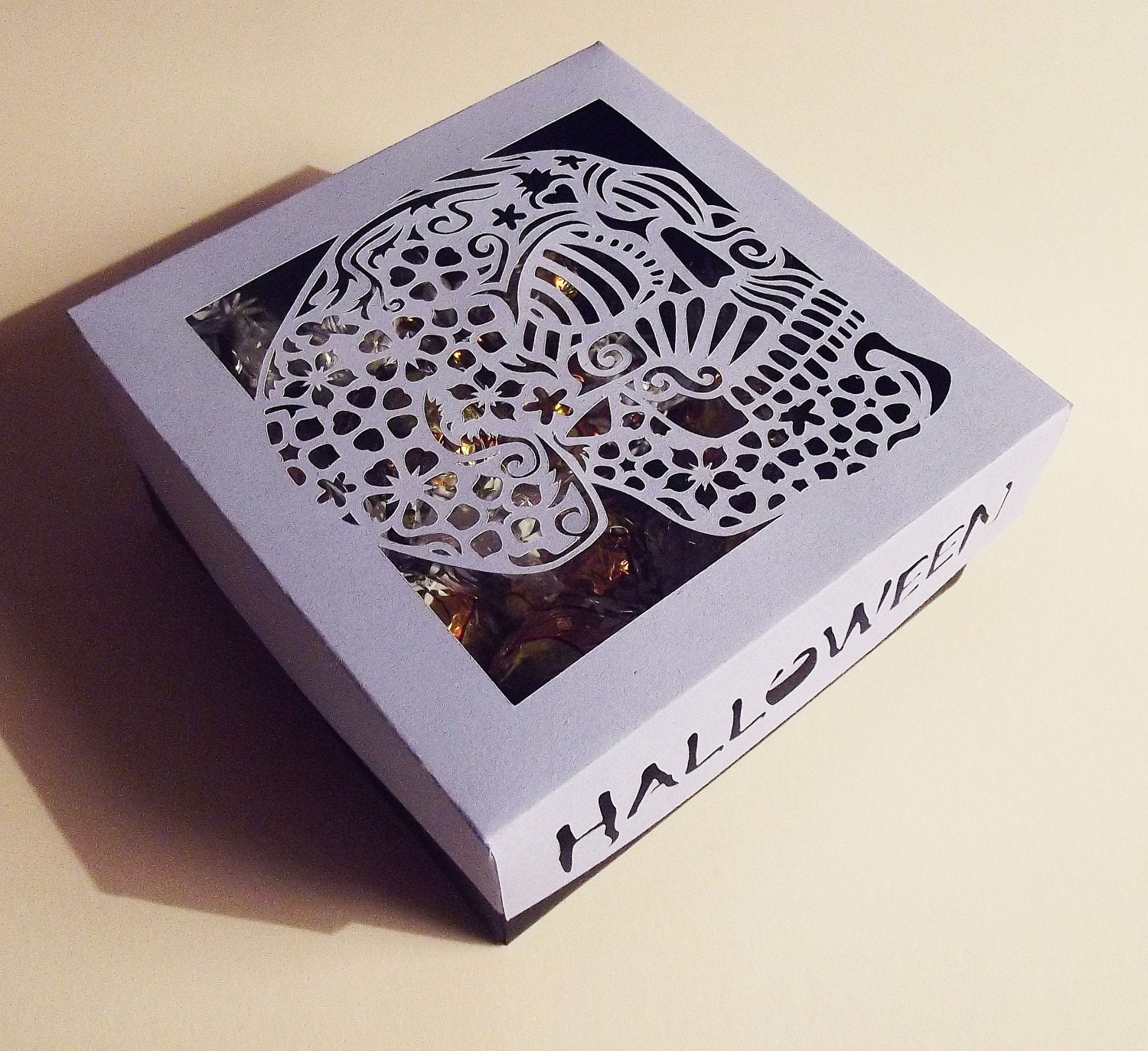 Download Happy Halloween Skull Gift Box SVG file | Etsy