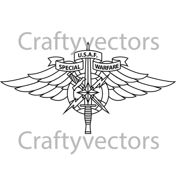 Air Force Special Warfare Badge Vector File Etsy