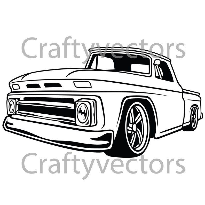 Chevrolet C10 1966 Lowrider Vector File Etsy UK