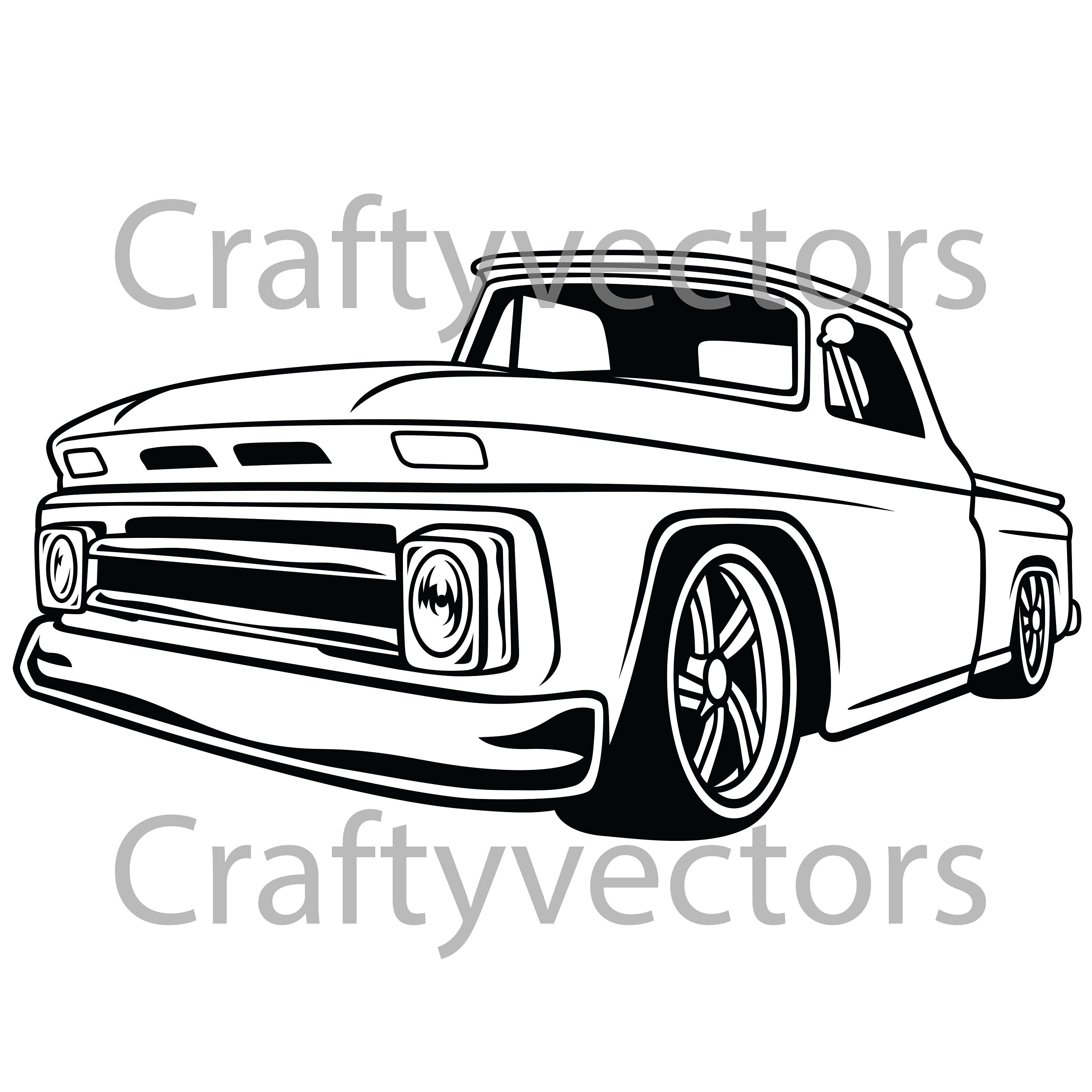 Download Chevrolet C10 1966 Lowrider Vector File Etsy
