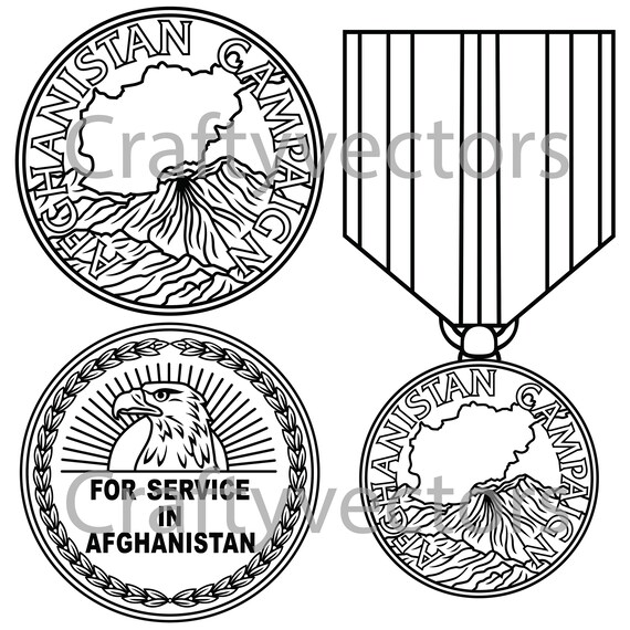 Afghanistan Campaign Service Medal Vector File Etsy