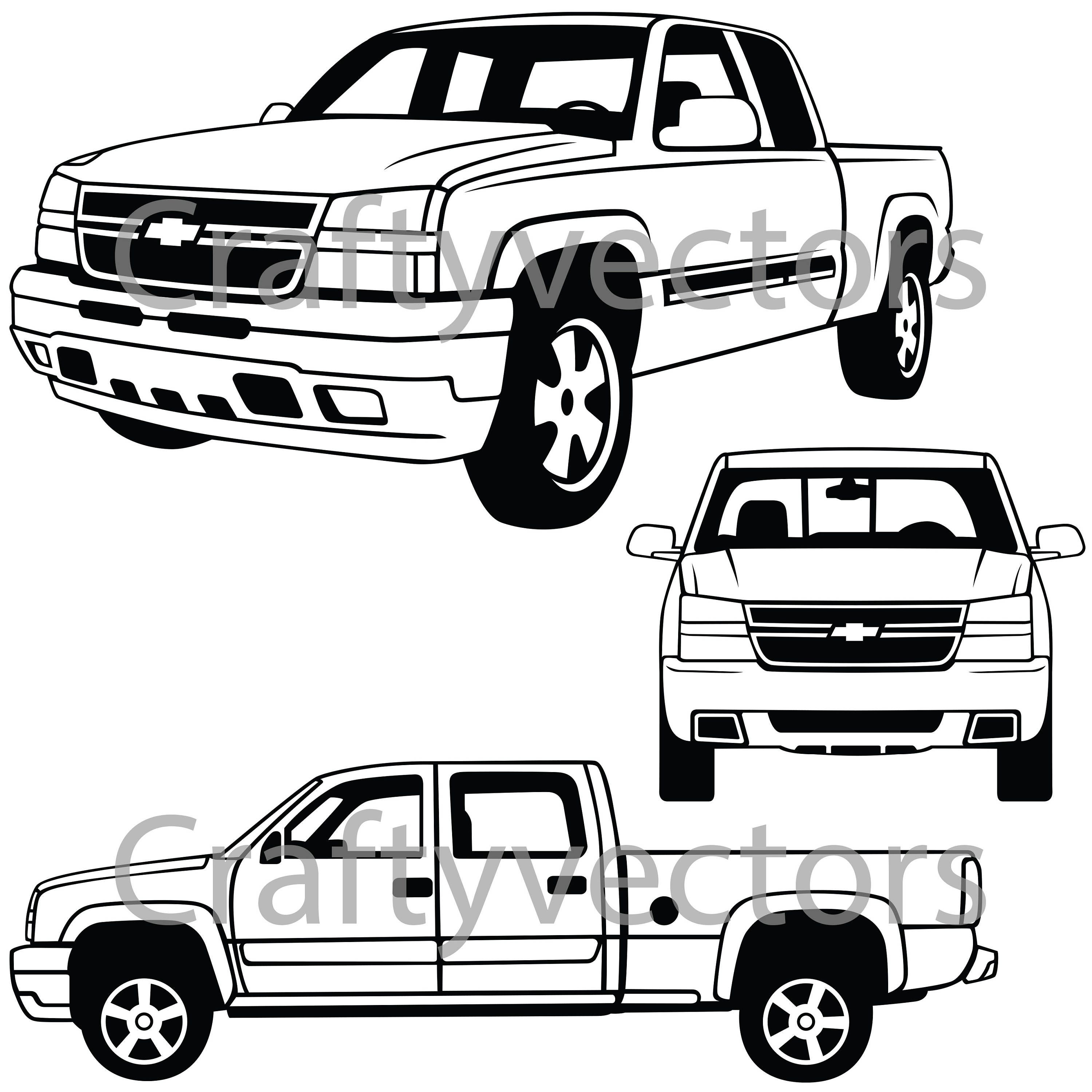 Chevrolet Silverado 2006 Vector File.