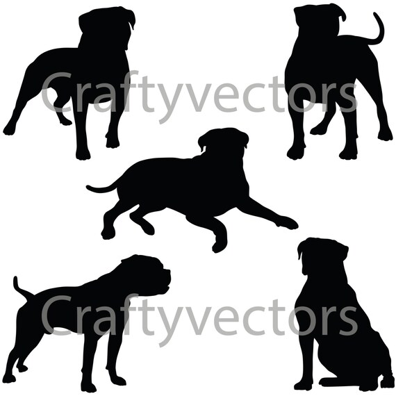 Download American Bulldog Svg Silhouettes Etsy