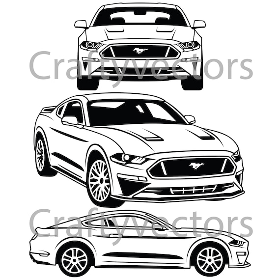 Ford Mustang 2018 Vector Svg Cut File Etsy