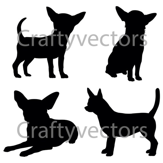 Download Chihuahua Dog Silhouettes Vector Svg Etsy