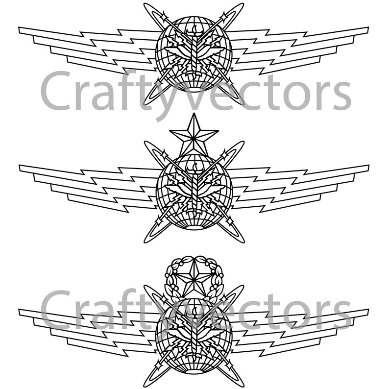 Air Force Cyberspace Operator Badge Vector File - Etsy