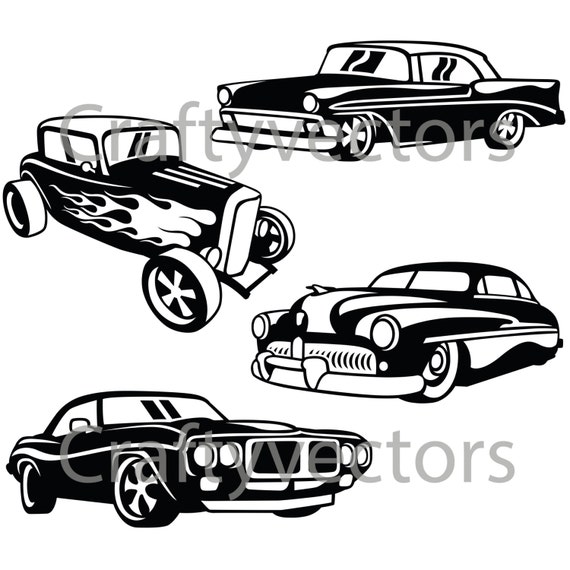 Download Hot Rod Cars 2 SVG vector files | Etsy