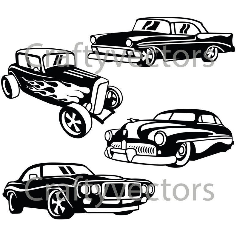 Download Hot Rod Cars 2 SVG vector files | Etsy