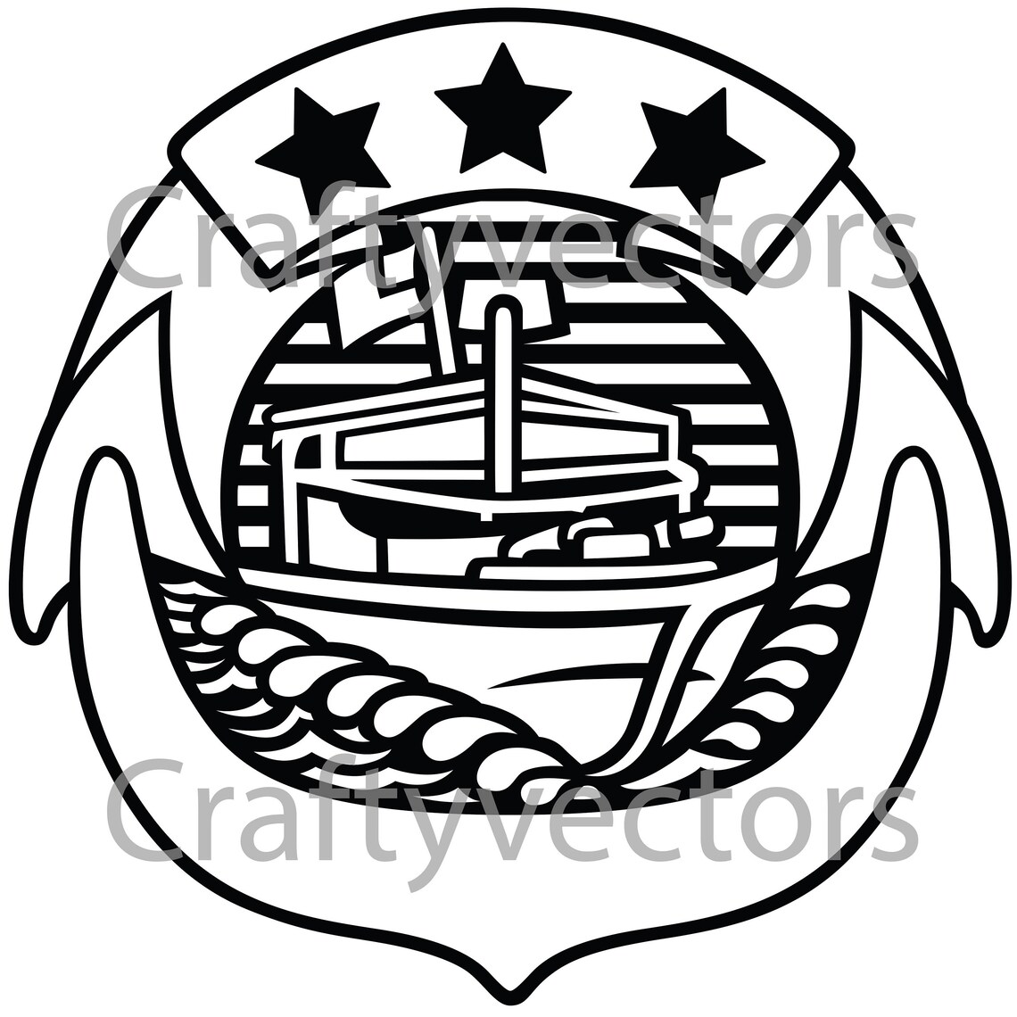 Navy Small Craft Insignia Vector File - Etsy