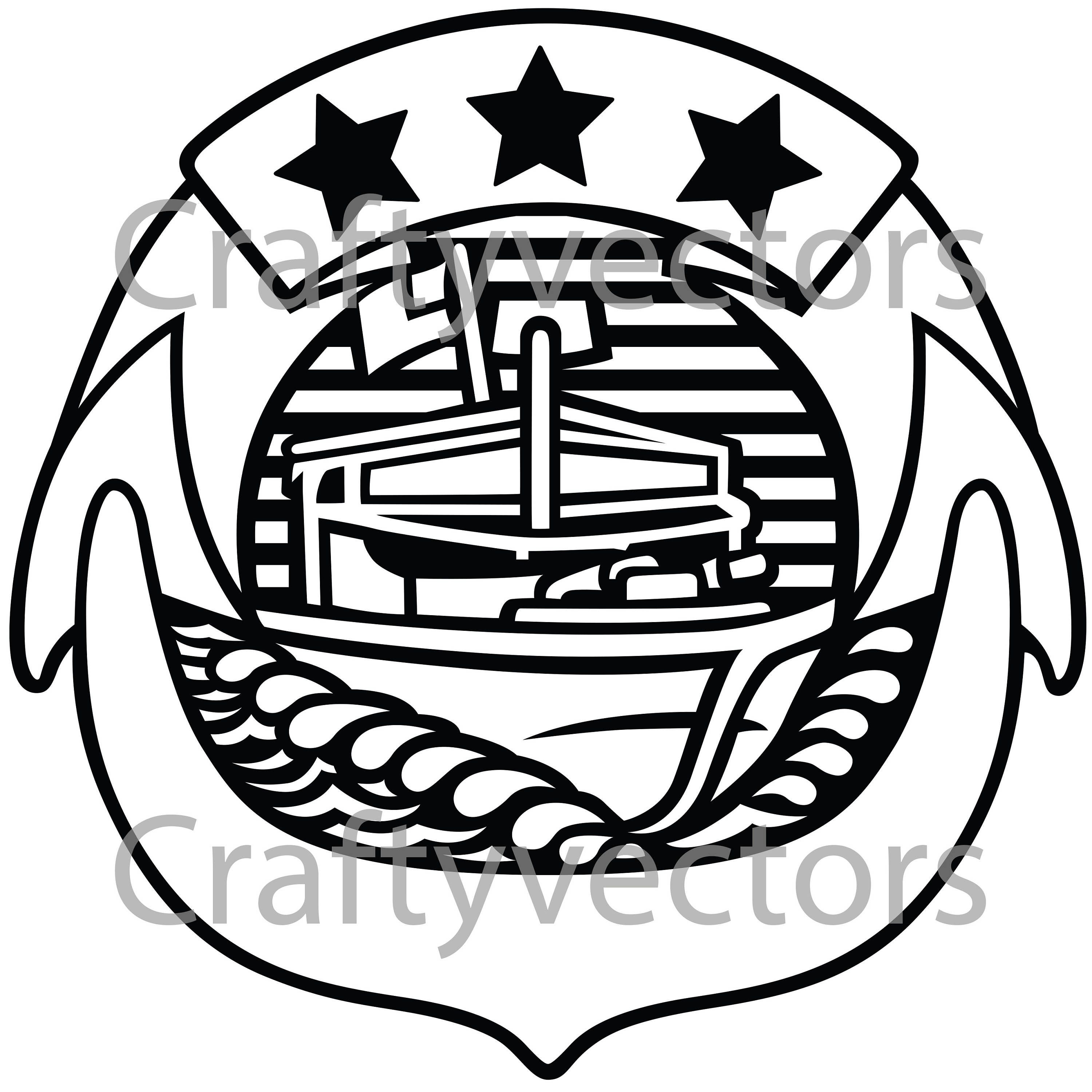 Navy Small Craft Insignia Vector File | Etsy