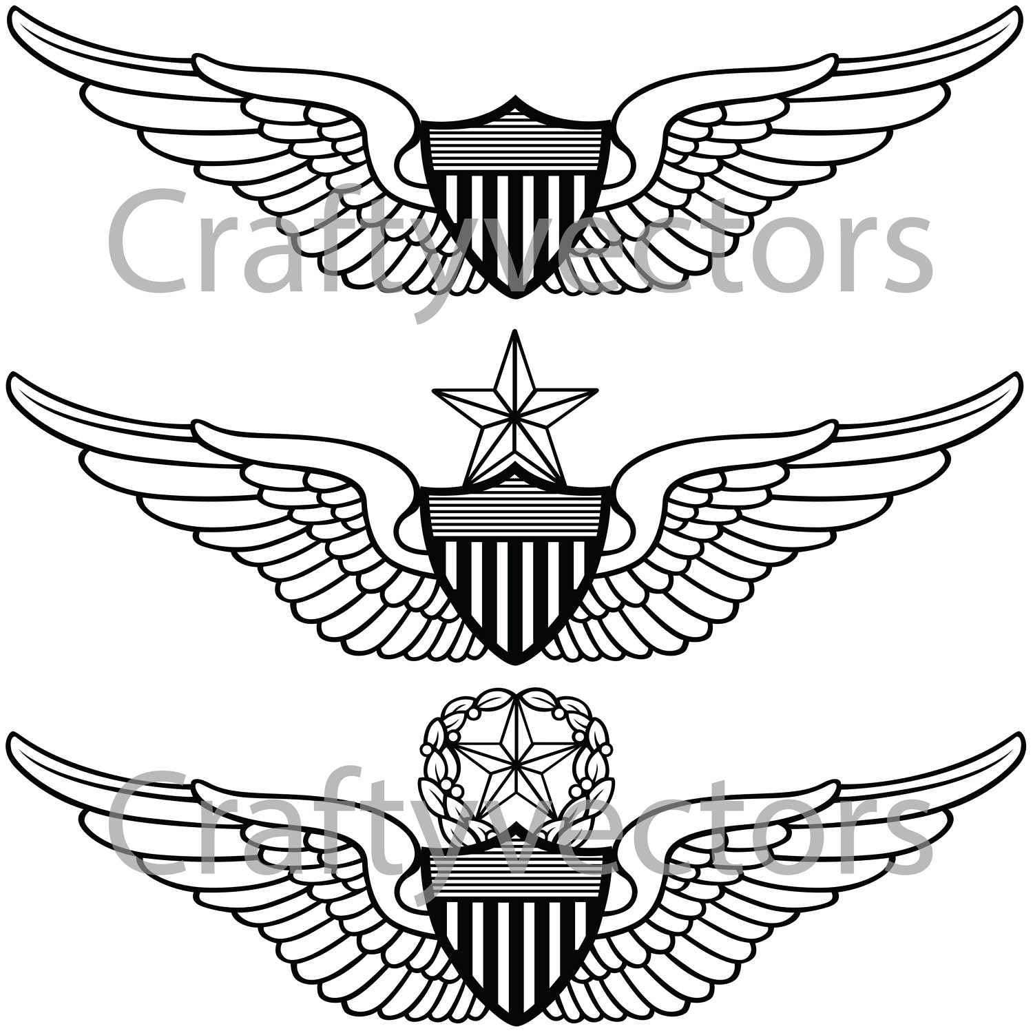 Army Aviator Wings Vector File | Etsy