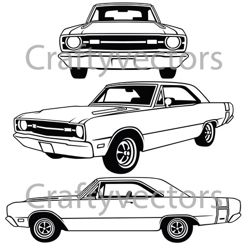 Dodge Dart Swinger 1969 Vector File image