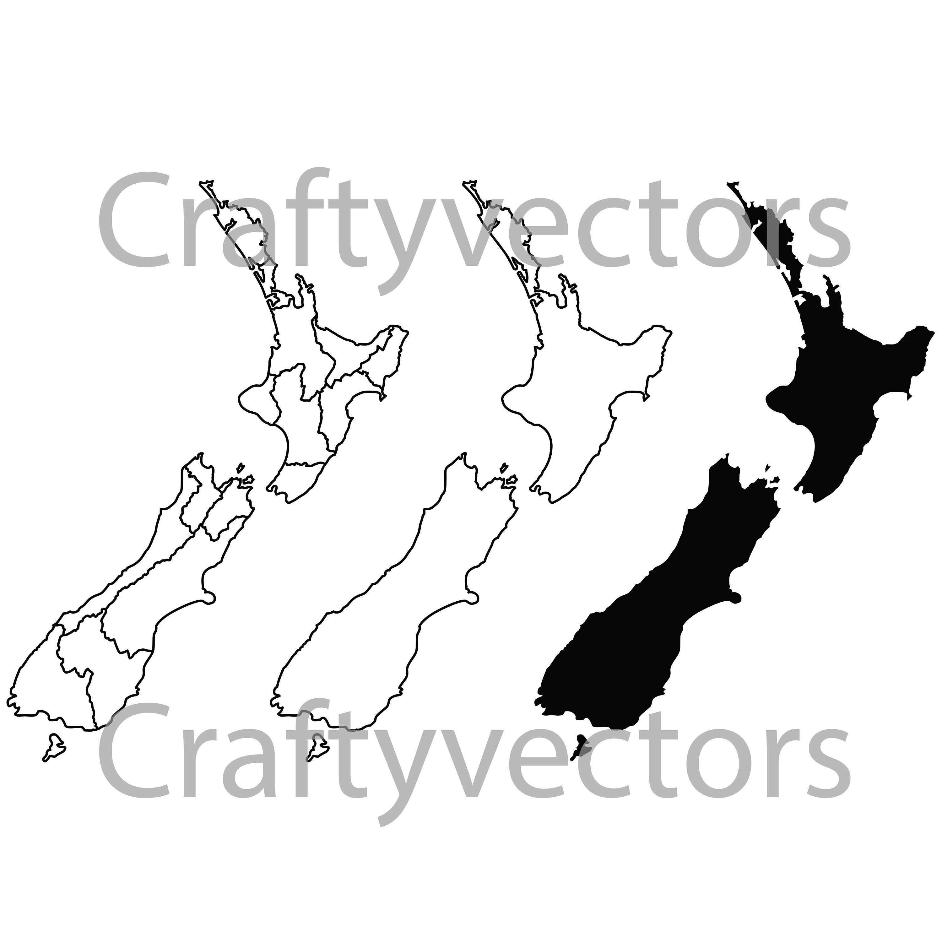 New Zealand Map Vector File SVG