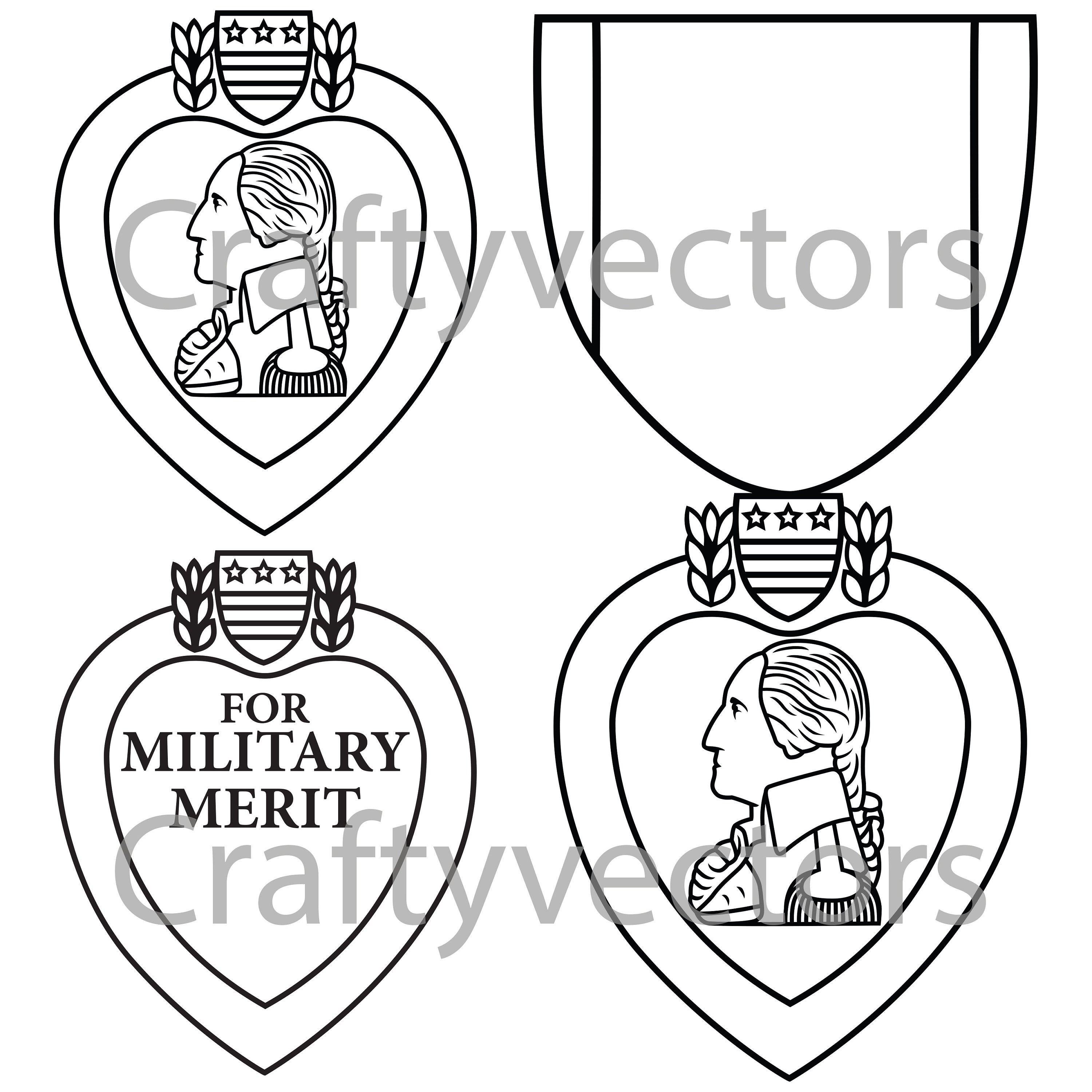 Purple Heart Medal Vector File | Etsy
